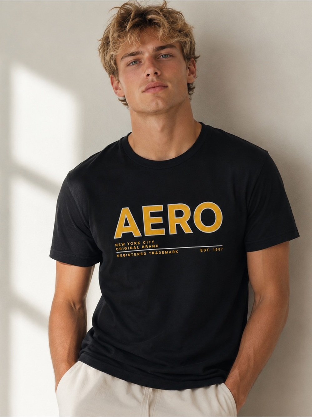 Aeropostale Men’s Black T-Shirt With Logo